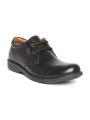 Franco Leone Men Black Leather Formal Shoes