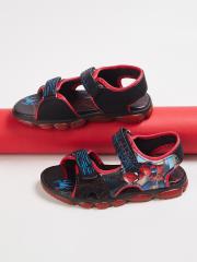 Fame Forever by Lifestyle Boys Black & Red PU Comfort Sandals