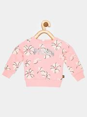 VITAMINS Girls Pink Printed Sweatshirt