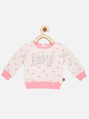 VITAMINS Girls Grey & Pink Printed Sweatshirt