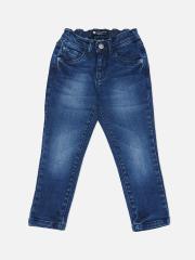 VITAMINS Girls Blue Heavy Fade Jeans