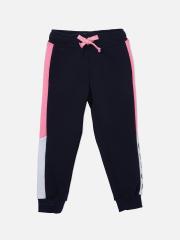 VITAMINS Girls Black & Pink Colourblocked Joggers