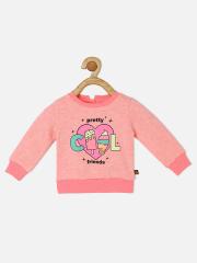 VITAMINS Girls Pink Printed Sweatshirt