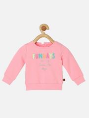 VITAMINS Girls Pink Printed Sweatshirt