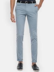 V Dot Men Blue Slim Fit Chinos Trousers