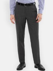 Van Heusen Men Grey Solid Formal Trousers