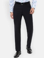 Van Heusen Men Black Solid Formal Trousers