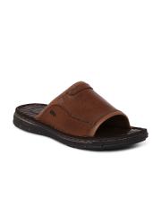 Lee Cooper Men Tan Leather Comfort Sandals