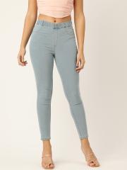 DressBerry Women Blue Solid Denim Jeggings