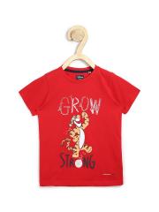 Allen Solly Junior Boys Red Printed T-shirt