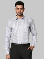 Raymond Men Grey Checked Formal Shirt