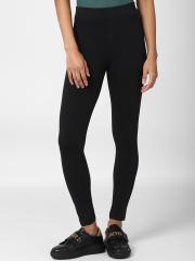 FOREVER 21 Women Black Solid Leggings