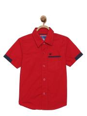 612 league Boys Red Classic Casual Shirt