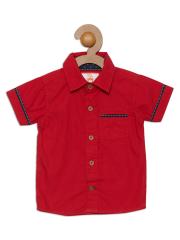 612 league Boys Red Classic Casual Shirt