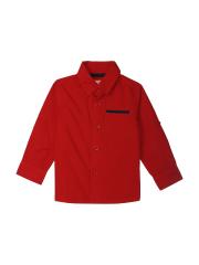 612 league Boys Red Classic Casual Shirt