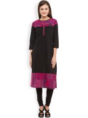 Vishudh Women Black Printed Kurta