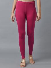 W Women Pink Solid Leggings