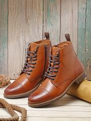 Red Tape Men Tan Brown Leather Boots