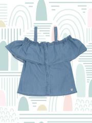 Pepe Jeans Girls Blue Casual Shirt