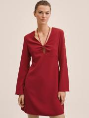 MANGO Women Red A-Line Dress