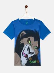 YK Disney Boys Blue Printed T-shirt