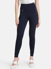 Kazo Women Navy Blue Solid Jeggings