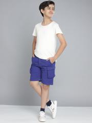 Nautica Boys Blue Solid Cargo Shorts