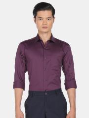 Arrow Men Purple Cotton Formal Shirt