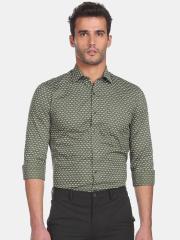 Arrow Men Green Printed Formal Shirt