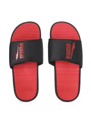 Puma Men Black & Red Printed Sliders