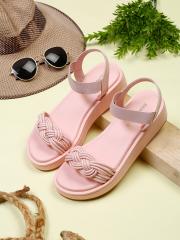 Bruno Manetti Women Pink PU Comfort Sandals