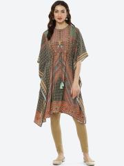 Biba Women Green Printed Kurti Set