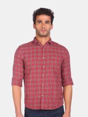 Cherokee Men Red Checked Casual Shirt