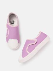 YK Girls Purple & White Solid Sneakers