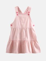 Beebay Girls Pink Tiered Pinafore Dress