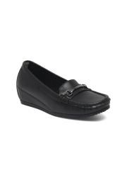 Flat n Heels Women Black Loafers