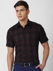 Van Heusen Men Black Checked Formal Shirt