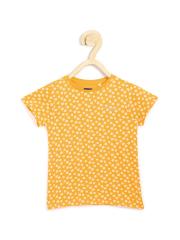 Allen Solly Junior Girls Yellow Printed T-shirt