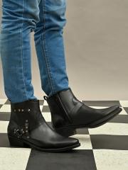 San Frissco Men Black Solid Chelsea Boots