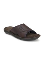 Delize Men Brown Leather Comfort Sandals