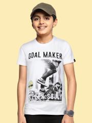 Allen Solly Junior Boys White Printed T-shirt