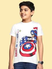 Allen Solly Junior Boys White Printed T-shirt