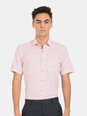 Arrow Men Pink Checked Formal Shirt