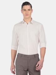 Arrow Men Beige Checked Formal Shirt