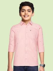 Allen Solly Junior Boys Pink Printed Casual Shirt