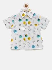 Nauti Nati Boys White Printed Casual Shirt