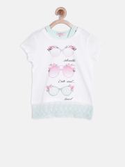 Nauti Nati Girls White Printed Top