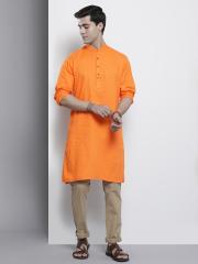 The Indian Garage Co Men Orange Solid Kurta