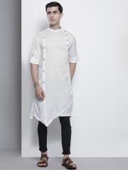 The Indian Garage Co Men White Solid Kurta