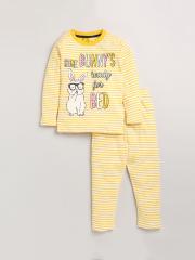 Lazy Shark Boys Yellow Printed Night Suit